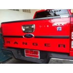 สติ๊กเกอร์ แรนเจอร์ Sticker RANGER ใหม่ ฟอร์ด เรนเจอร์ All New Ford Ranger 2012 Black ดำ แปะฝากระโปรงท้าย รถกระบะ  V.2